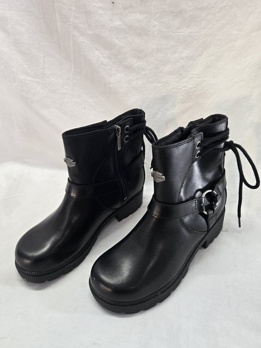 Harley-Davidson Women's Size 8.5 Black Tegan 5-Inch Motorcycle Harness Boots